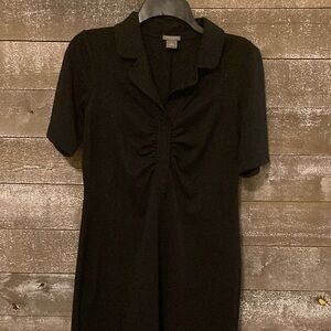 Ann Taylor Black Midi Pull On With Collar Wimens sz6P